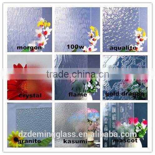 high quality 3-19mm aqualite patterned glass with CE,CCC,ISO certification