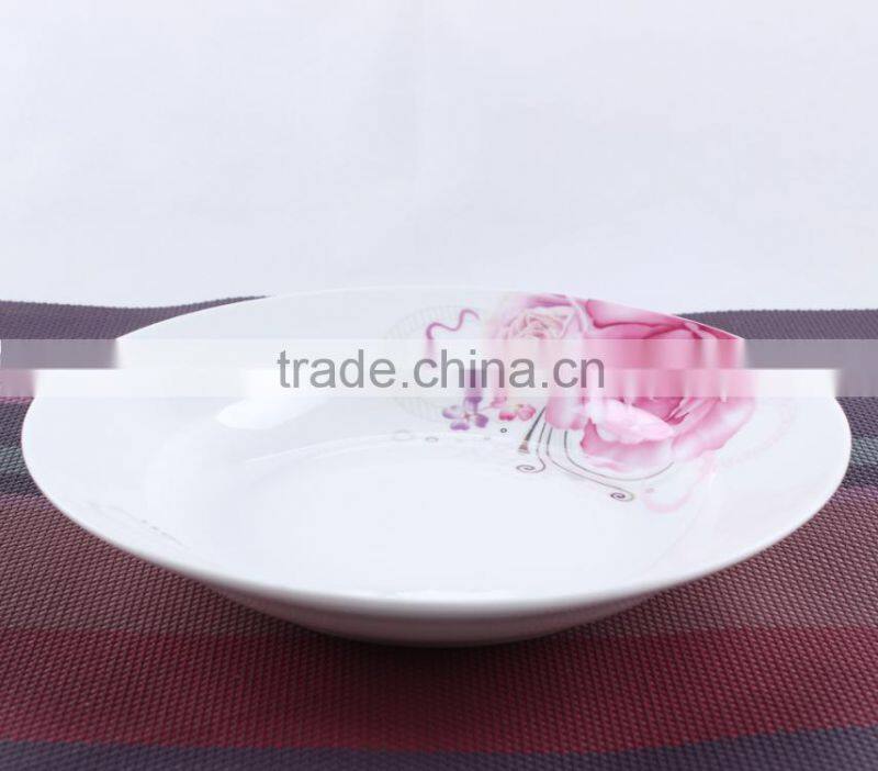 Ceramic bulk bone china soup plate/porcelain dinner set plate