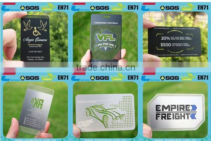 Offset printing metal business card, engraved metal cards