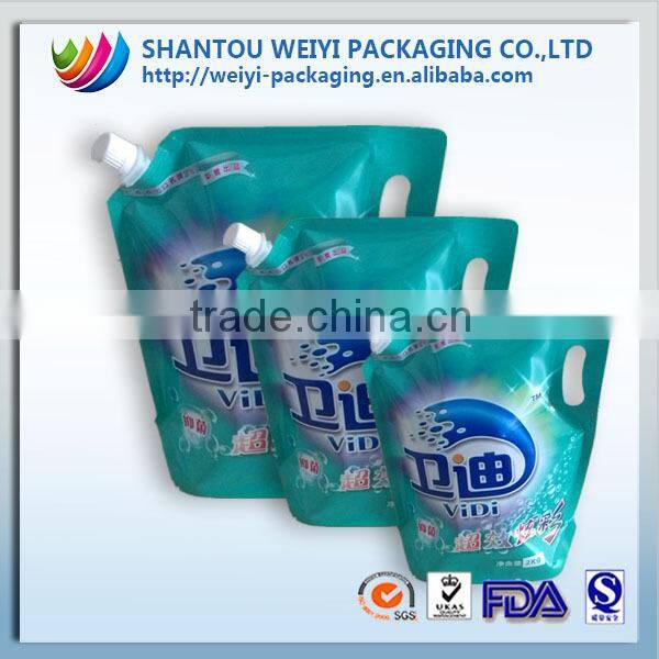 Laminated barrier security spout pout liquid packaging plastic bag for liquid soap