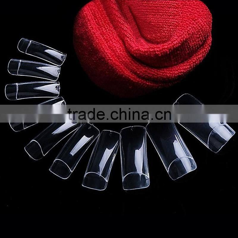 100 pcs a box half cover nail tips Clear French Acrylic Artificial False Nails tips nail