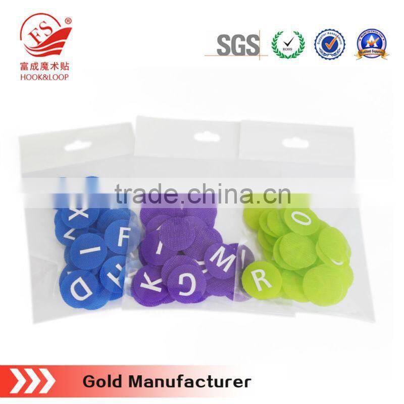 eco-friendly hook and loop letters with custom