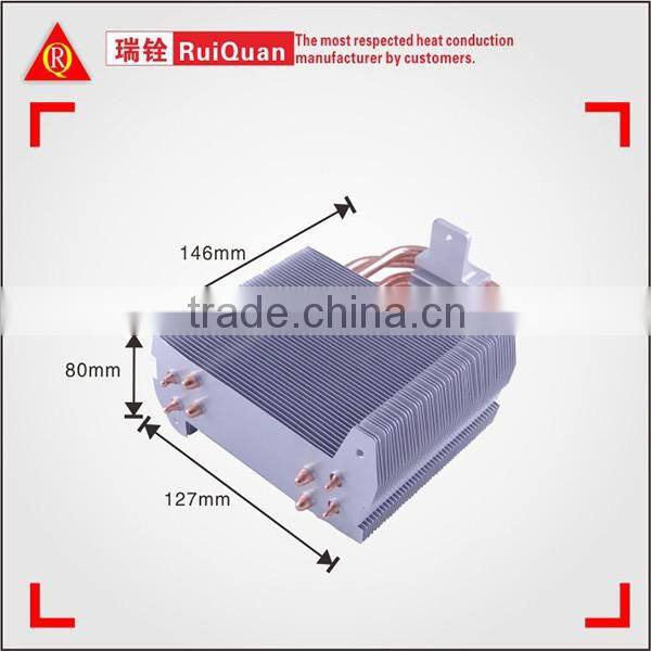 Customized high power extrution aluminum Heatsink with 4 pcs copper heatpipe