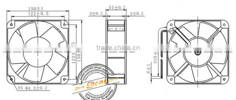 Hot Sell Cheaper Electrical Small AC Axial Fan Cooler With Ball Bearing