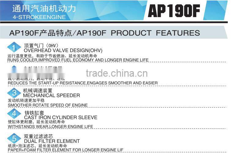 OHV 190f single cylinder gasoline engine 13hp