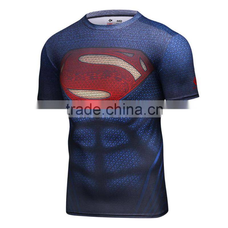 Men Superhero Superman Bat-man Distressed Shield T Shirt Iconic Superman Steel T Shirt