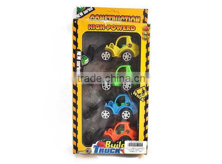 4 pcs back inengineering vehicle mini truck toy
