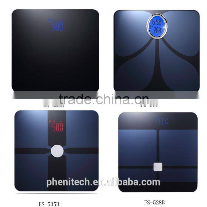 Digital tempered glass bluetooth bathroom weight scale with CE