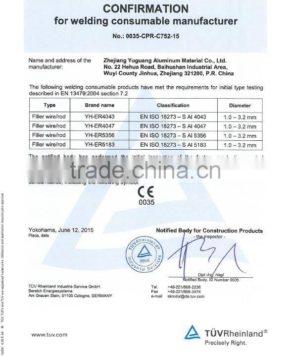 AWS ER5356 tig aluminum welding rod 2.0mm for sale