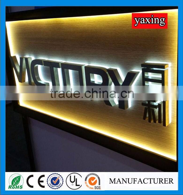 Alphabet warm light up backlit metal led letter sign