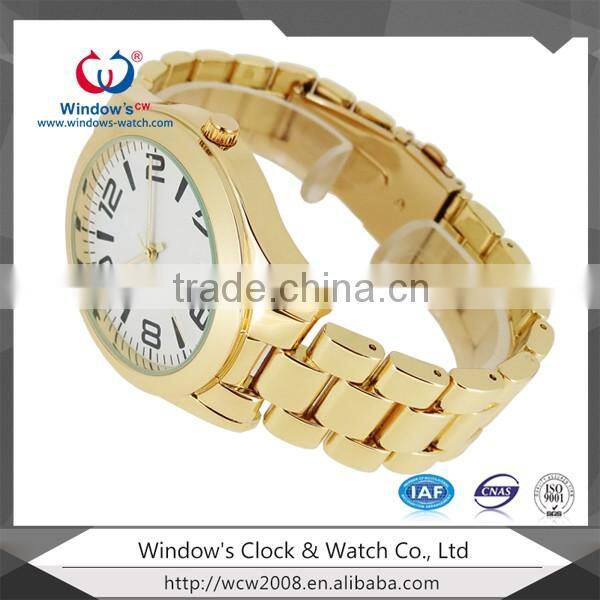 2016 latest custom watch face gold plated wrist watch