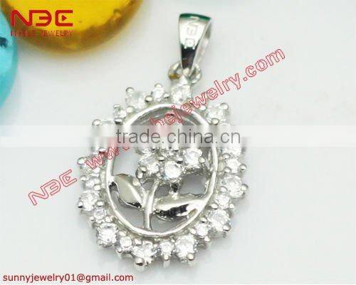 925 sterling silver pendant with black AAA zircon stone