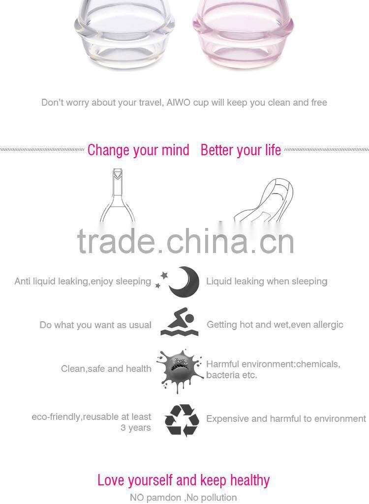 reusable women feminine hygiene care menstruation period cup