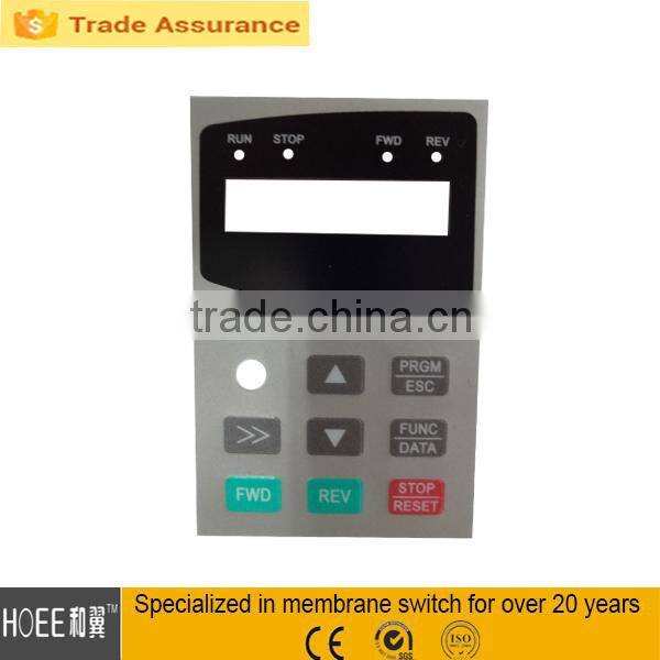 graphic overlay five buttons with led windows membrane overlay panel