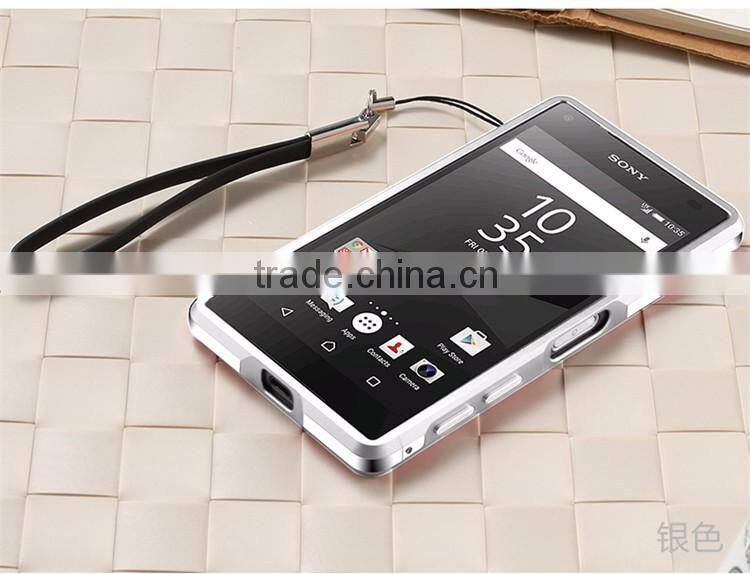 Ultrathin Aviation Screw Frame Cover Metal Aluminum Bumper for Sony Xperia Z5 Z5 Compact Back Case