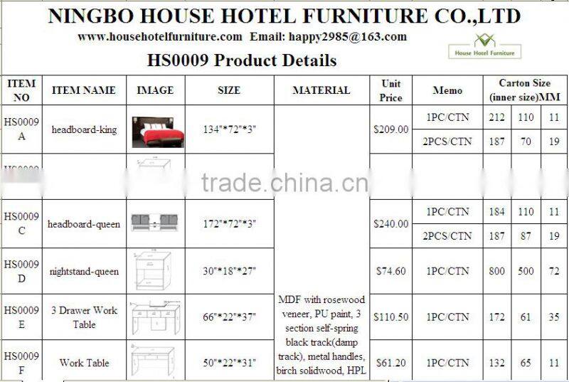 hotel furniture set