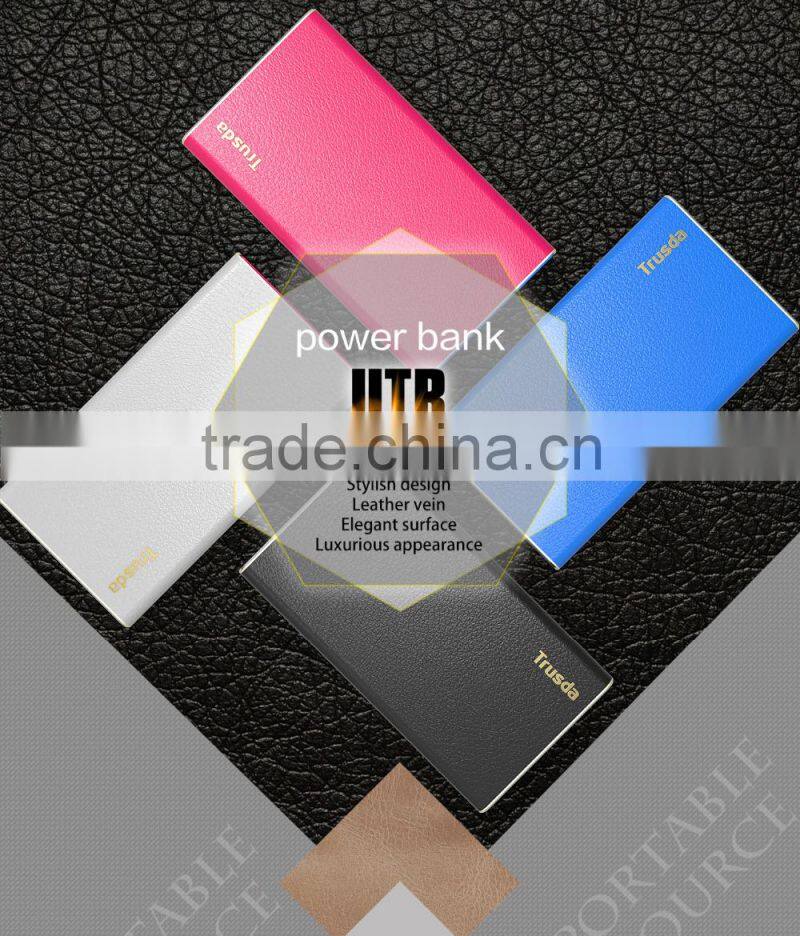 2016 New product battery charger 5600mAh Li-polymer battery PU Leather mobile power bank for mobiles