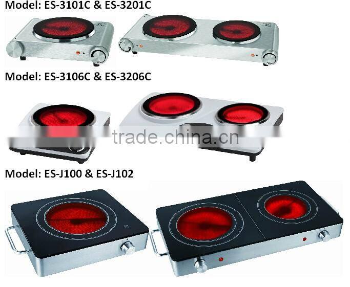 Ceramic stove wholesale hob cooking appliance electric 2 burner infrared stove