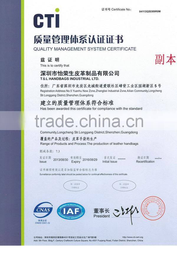 Beautiful 600D polyester leather tote style handbag for ladies