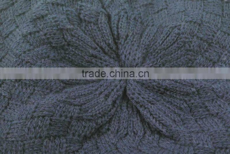 2015 Fashional Navy Cable Ladies' Knitted Baret
