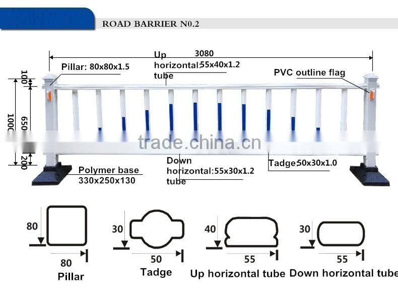 W beam steel highway guardrail