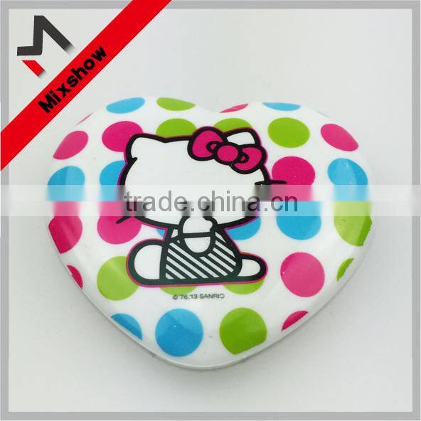 Plastic double sides heart shape craft mirror for promotion gifts