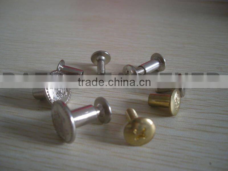 Double cap rivets with slotted head