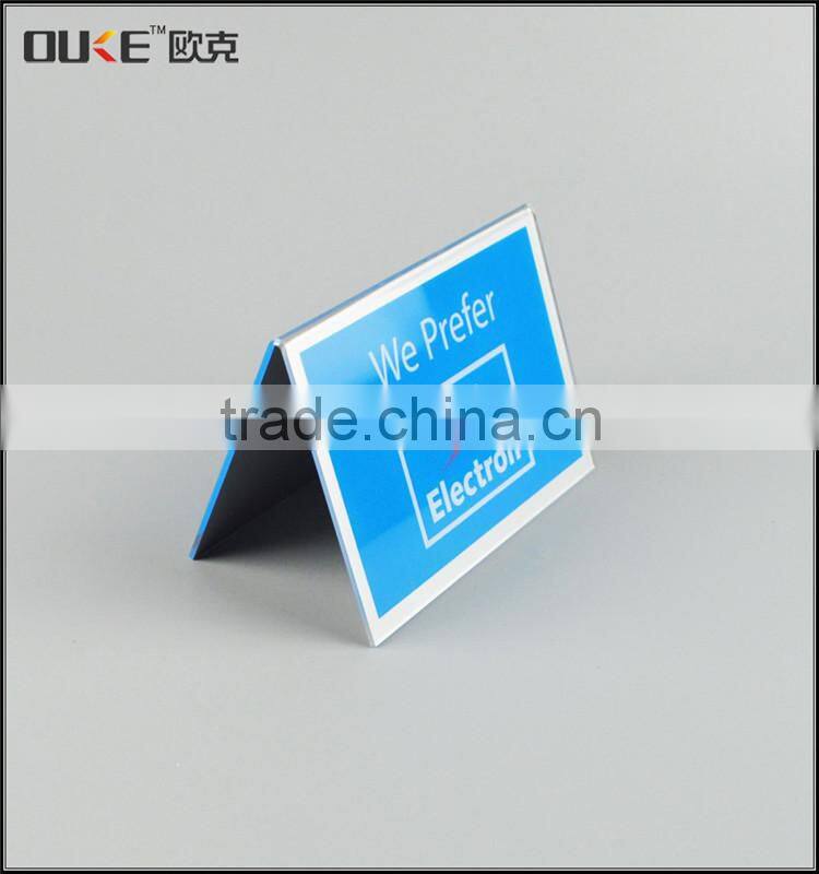 Silk screen printing transparent acrylic name plate holder for sale