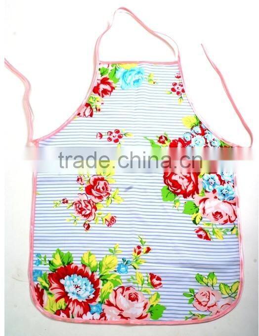 fruit /vegetable printing cotton and PVC composite fabric waist printed kitchen apron with pocket