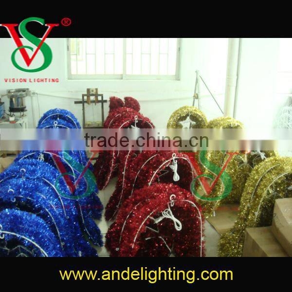 High quality garland double bells LED 3D motif light Christmas light