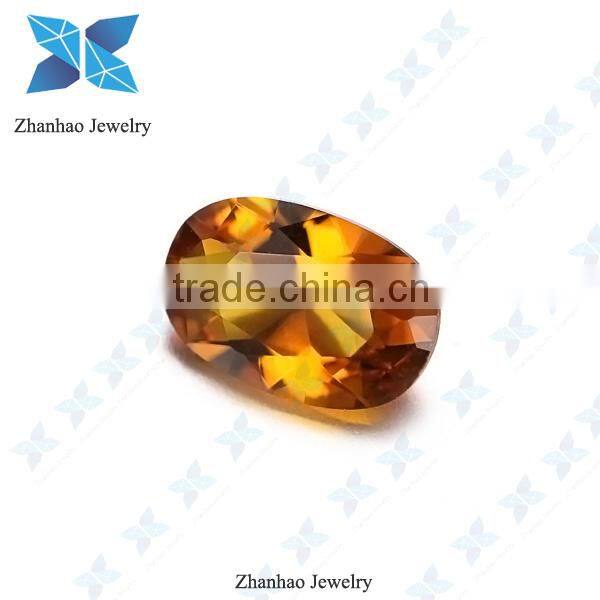 wholesale wax casting oval cut citrine synthetic nano gemstones
