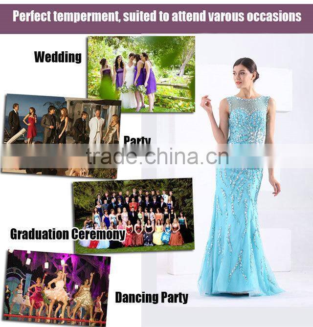 Gorgeous Handmade Beaded Sleeveless Sexy Long Dubai Designers Wholesale Evening Dress