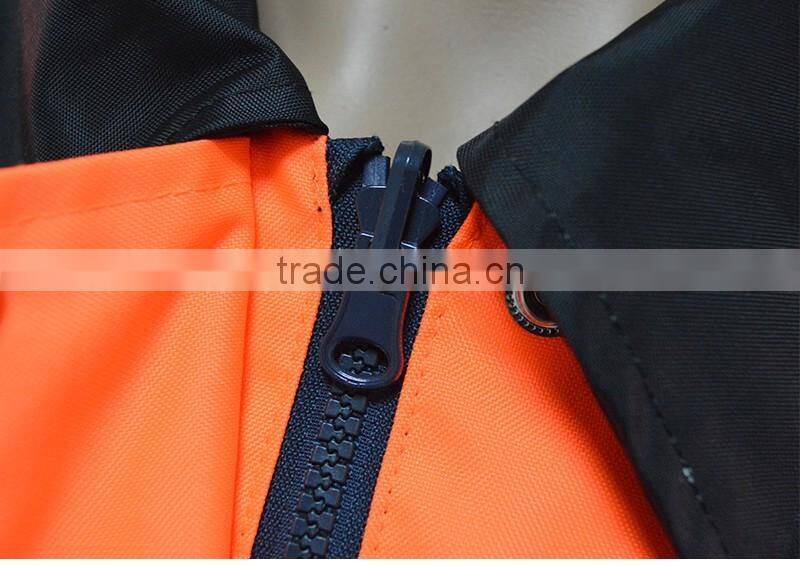 Hot sale high visibility raincoat clothing reversible wear silver refletive tape
