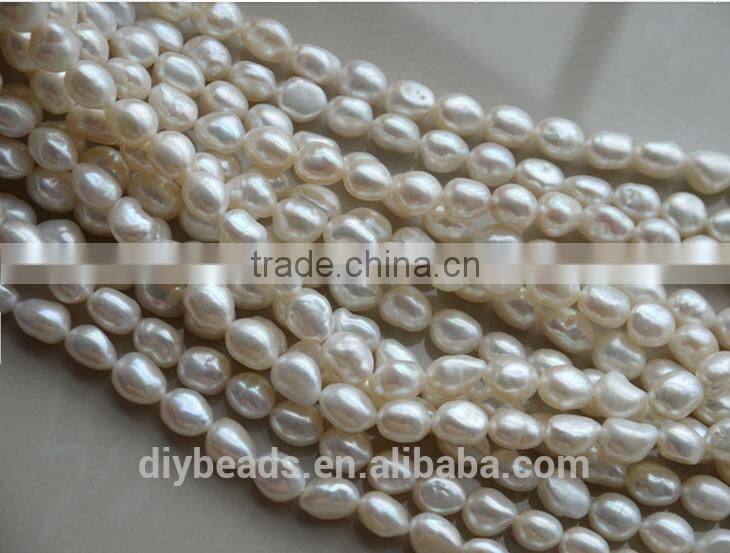 10-11mm Natural white Freshwater pearls AAA grade baroque Pearls