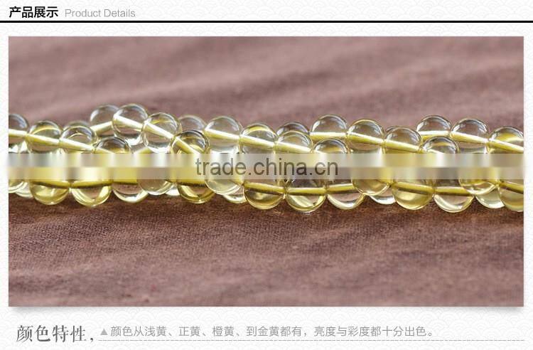 6mm 8mm 10mm 12mm 14mm round good yellow crystal stone natural citrine beads