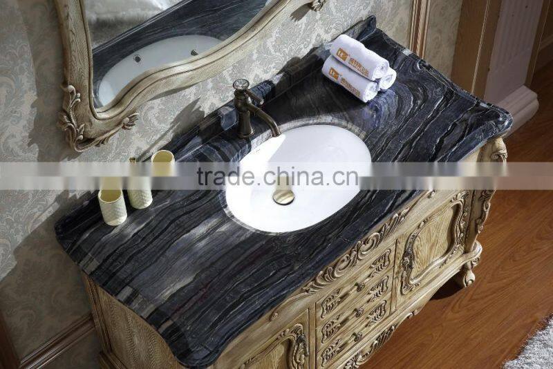 Handmade bathroom vanity set furniture beach wooden exquisite carved american cabinet WTS810