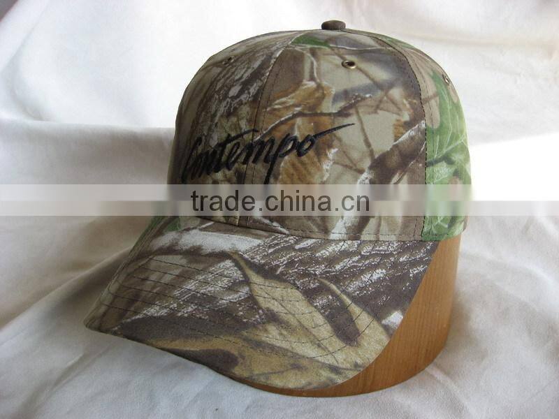 High Quality Custom Camo hunting caps with Flat Embroidery