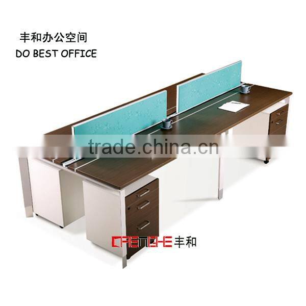 melamine desk office cubical workstation for 4 persons