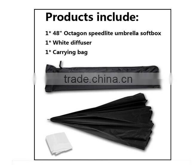 Wholesale professional speedlite reflective photo umbrella softbox 120cm 48" octabox with honeycomb grips