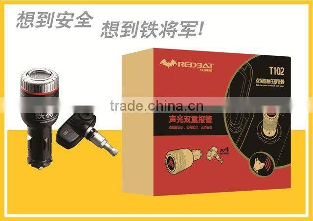 car tire pressure monitoring system T-102 with long life tadrian battery for the light weighted sensors