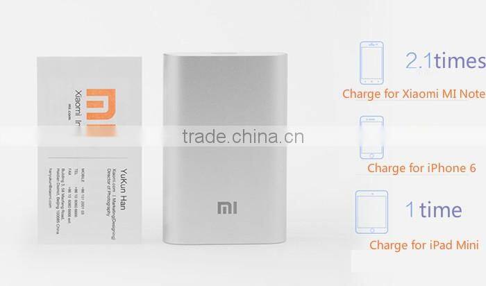 Original Xiaomi 5V 2A 10000mAh Super Mini Power Bank for Smartphone Tablet PC Silver