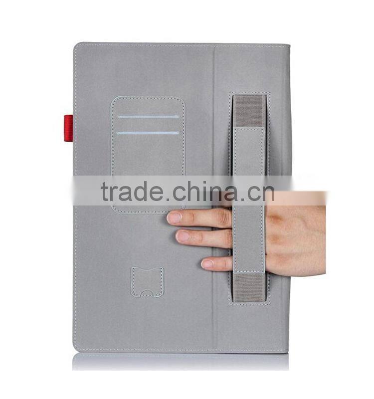 Handholder PU leather case cover for microsoft surface pro 3 12 inch windows tablet pc