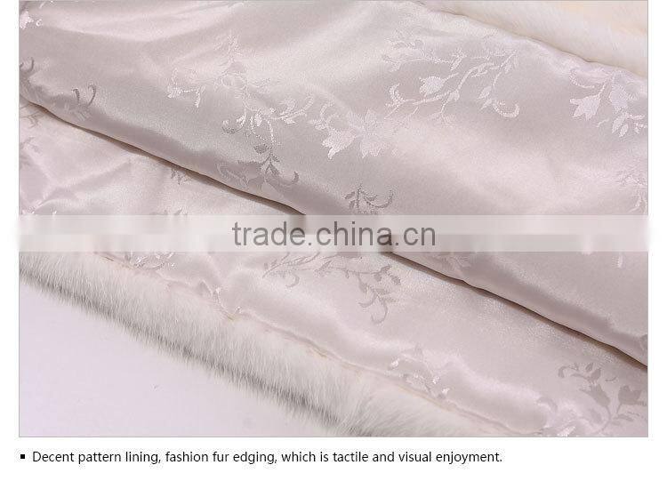 wholesale white velvet mink short mink coat shawl for girls