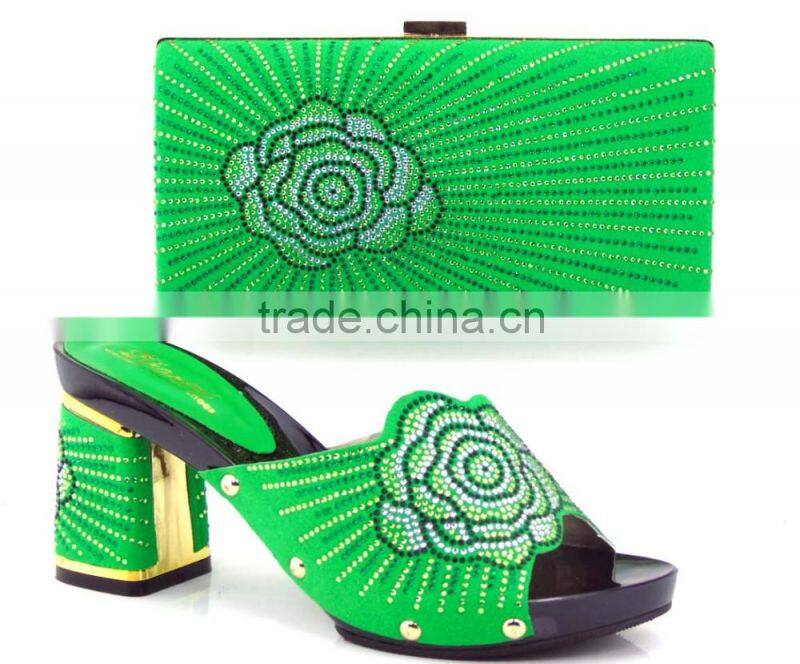 African dress shoes and bag set flower design shoes and matching bags
