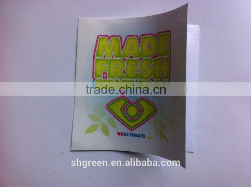 Bright full red vinyl food safe sticker with eco-friendly