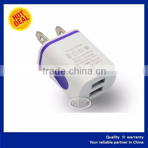Japan cell phone charger CE ROHS FCC Approved Premium Quality 2 Ports Double USB
