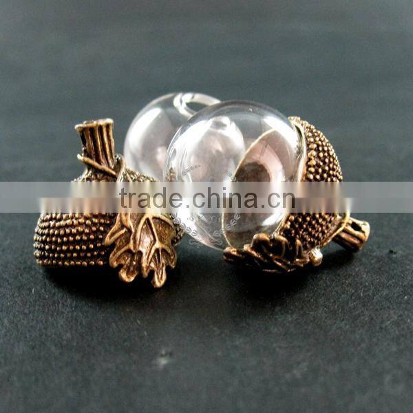 vintage style antiqued bronze oak nut 18mm glass dome set DIY pendant charm supplies 1810380