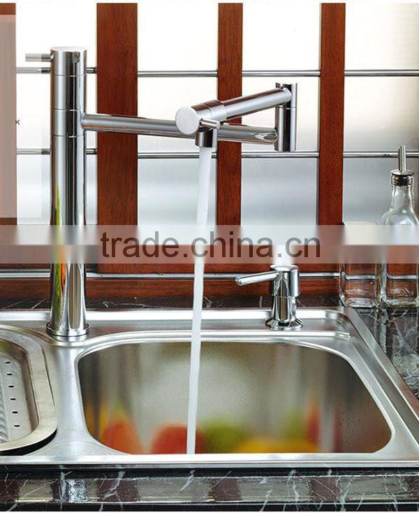 luxury stainless steel brushed water tap, kitchen sink water faucet, new design widespread tap mixer