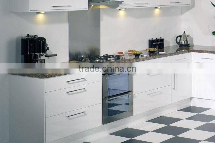 L-Shaped high gloss white mdf board kitchen cabinets,kitchen cabinet design