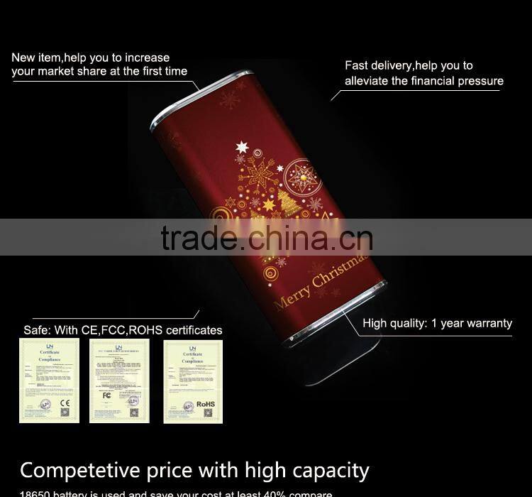 2015 new invention CE&FCC&ROHS&MSDS bright torch light power bank 5200 for businessman